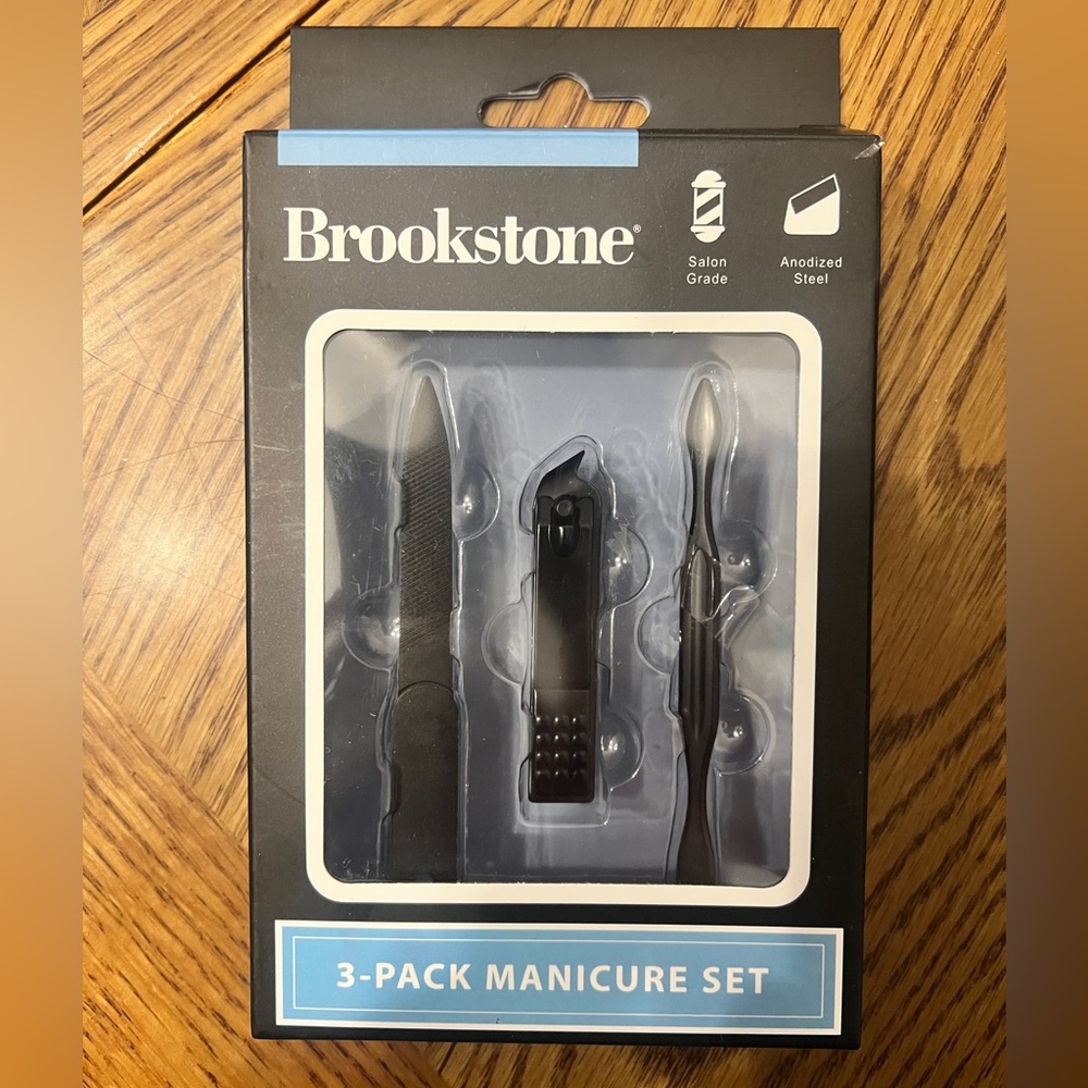 Brookstone Black 3-Pack Manicure Set